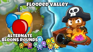 Flooded Valley Alternate Bloons Rounds 🚫 Monkey Knowledge WalkthroughGuide  Bloons TD6 [upl. by Lleryd]