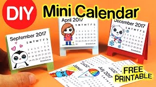 DIY How to Make Mini Calendar step by step EASY 2017  Fun Craft [upl. by Gershon]