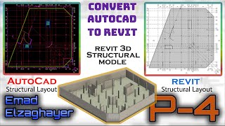 Convert Structural 2D AutoCAD to 3D Revit Modeling Part 4 Rc Walls 2 [upl. by Edina]