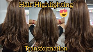 Hair Highlightinggoldeneasy steps Transformation tenzingbhutia9722 [upl. by Sosthina538]