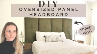 DIY Upholstered Panel Headboard  Luxury on a Budget [upl. by Nidorf997]