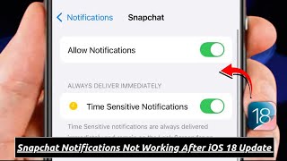 Snapchat Notifications Not Working iOS 18  Fixed [upl. by Joseito]