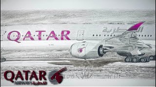 QATAR AIRWAYS NEWEST Airplane  AIRBUS a3501000 Drawing [upl. by Sibelle]