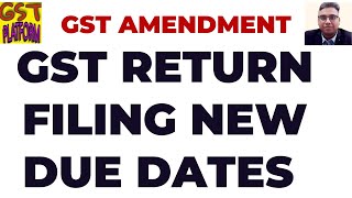 NEW DUE DATES FOR GST RETURN FILING  GST RETURN FILING DATE CHANGES [upl. by Sonnnie357]