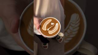 Simple swan latte art latte coffee trending latteart shorts love explore [upl. by Hcurab]