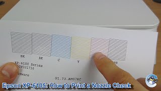 Epson XP6100XP6105 How to Print a Nozzle Check Test Page [upl. by Ttehr]