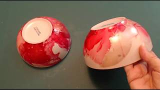 Making art at home Nail polish marbling Water marbling  nail polish marble [upl. by Arvonio453]