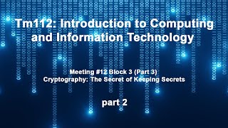 Introduction to Encryption algorithms Concept TM112 Meeting 12 part 2  مقدمة في علم التشفير [upl. by Orimar365]