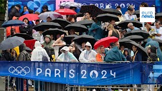 Paris 2024 Olympics opening ceremony People watching in fan zones in Paris [upl. by Nerin]