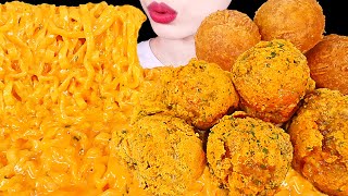 ASMR MUKBANG｜CHEESY CARBO FIRE NOODLES CHICKEN CHEESE BALL 까르보 불닭볶음면 뿌링클 치킨 치즈볼 EATING SOUNDS 먹방 [upl. by Enimasaj]