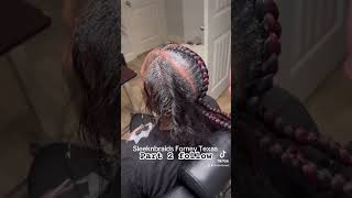 braids hairstyles haircare naturalhair knotlessbraids stitchbraids how to braid thin hair [upl. by Natsuj]