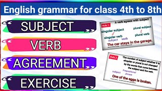 Subject verb agreement English grammar exercise Exercise on subject verb agreementNCERT CBSE [upl. by Ahserb]