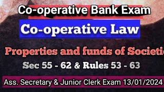 Cooperative Bank Exam Cooperative law Properties and funds of societiesCSEB Exam preparation [upl. by Partan863]