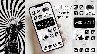 iOS15 home screen customization  anime theme👾 widgetsmith tutorial [upl. by Larret]