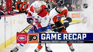 Canadiens  Flyers 110  NHL Highlights 2024 [upl. by Ellenej]