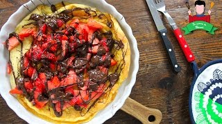 Recette  Fête des mères  Dutch baby pancake Crêpe au four  Fraises  Chocolat [upl. by Lindberg]