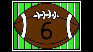 Learn Numbers 020 with Fun Football Cards  Fall Sports Theme for Preschool amp Kindergarten [upl. by Allerus]