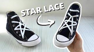 Star Lacing Shoes Tutorial  How To Star Lace Converse EASY [upl. by Oilejor62]