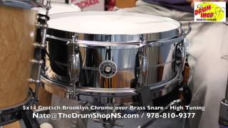 Gretsch Brooklyn Chrome over Brass Snare 5x14  The Drum Shop North Shore [upl. by Aserehs]