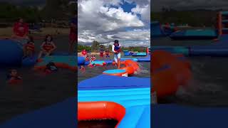 Floating water park challenge at SplashNDash aqua park shorts [upl. by Archaimbaud]