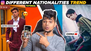 How to do Instagram Different Nationality Challenge Reel Trend Tutorial  Create Insta Viral Reel [upl. by Ade]