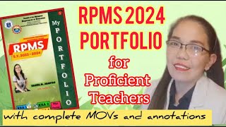 RPMS 20232024 Portfolio for Proficient Teachers with complete sample MOVs and Annotations [upl. by Delbert693]