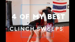 4 BEST Muay Thai Clinch SWEEPS Real Time Sparring [upl. by Siver]