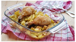 Fusi di pollo al forno con patate  croccanti e gustosi [upl. by Dolorita905]