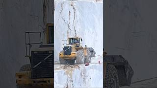 Volvo Loader Tackles Tight Marble Quarry Path shorts construction excavator [upl. by Anauqcaj]