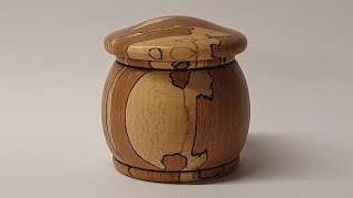 Woodturning  Spalted Beech Lidded Box [upl. by Aanas515]