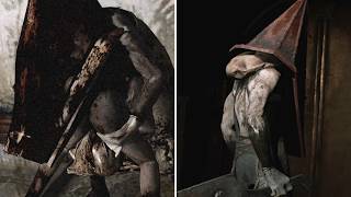 The first Pyramid Head boss fight Silent Hill 2 Enhanced Edition  remake comparison [upl. by Neukam]