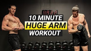 10 MIN HUGE ARM WORKOUT BICEPS TRICEPS DELTS FOLLOW ALONG DUMBBELL ONLY [upl. by Scrope]