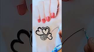 Latest heart shape design mehndi henna trending youtubeshorts shorts viral mehndidesign [upl. by Sheri990]