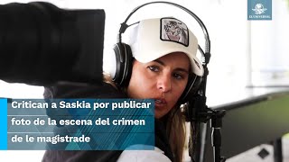 Saskia Niño de Rivera comparte foto de la escena del crimen de le magistrade y la tunden en redes [upl. by Atteniuq]