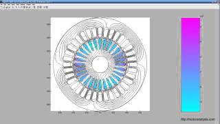 Induction motor startup rotor current density distribution [upl. by Deeas]