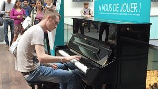 Passenger Impressively Plays Piano at Train Terminal in Paris HD 60fps [upl. by Imoyaba]