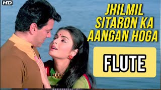 Jhilmil Sitaron Ka Aangan Hoga flute instrumental  Lata Mangeshkar  Mohammad Rafi  Anand Bakshi [upl. by Nemaj]