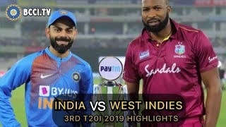 INDIA VS WEST INDIES 2019 3RD T20I MATCH HIGHLIGHTS [upl. by Atinot]