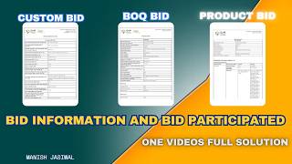 CUSTOM BID BOQ BID PRODUCTBID  BID PROCESS 3 TYPES BID [upl. by Adigirb1]