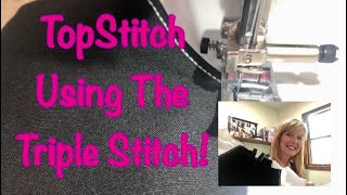 How to Top Stitch using a Triple Stitch You have to try this [upl. by Jonie]