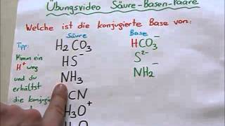 Konjugierte SäureBase Paare Übung 1 [upl. by Tonry235]