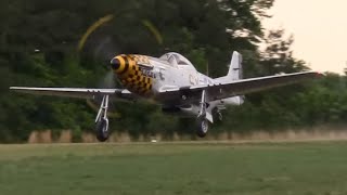 P51 Mustang  Double Trouble  Grass Takeoff  Warbirds Over the Beach 2011 [upl. by Berkeley992]