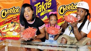 HOT CHEETOS AND TAKIS CHALLENGE [upl. by Ardnohsal]