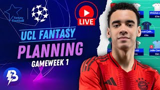 UCL Fantasy GW1 PLANNING LIVESTREAM Champions League Fantasy 2425 [upl. by Adnilrem]