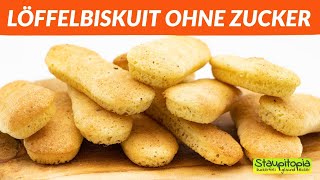 Löffelbiskuit ohne Zucker selber machen aus nur 4 Zutaten 👍 [upl. by Negroj]