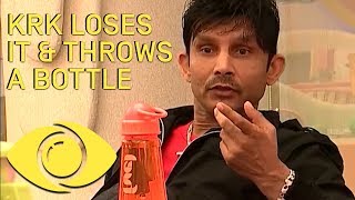 KRK Throws A Bottle At Rohit  Bigg Boss India  Big Brother Universe [upl. by Arrais]