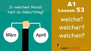 Learn German  Fragepronomen quotwelchquot  Interrogative pronoun  A1  Lesson 53 [upl. by Alesi]