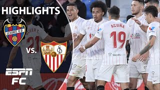 Sevilla holds on to defeat Levante 32 🍿  LaLiga Highlights  ESPN FC [upl. by Enneirdna981]