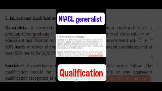 NIACL generalist  generalist qualification [upl. by Salocin]