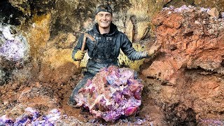 Found Rare 50000 Amethyst Crystal While Digging at a Private Mine Unbelievable Find [upl. by Atiran]